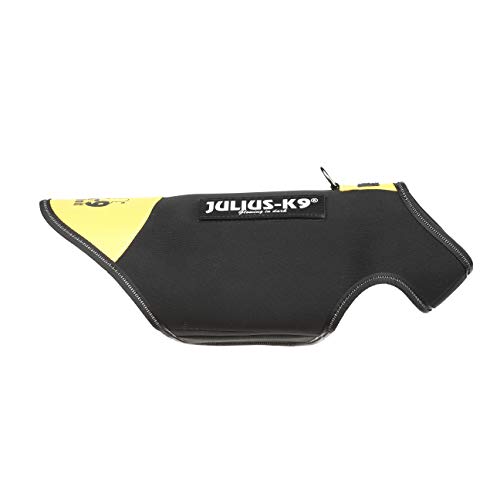 Julius-K9 Chaqueta de neopreno para perro IDC, Talla M, Negro/Amarillo