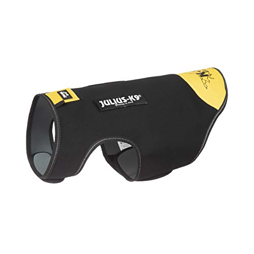 Julius-K9 Chaqueta de neopreno para perro IDC, Talla M, Negro/Amarillo