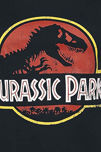 Jurassic Park Logo Mujer Camiseta Negro XXL, 100% algodón, Regular