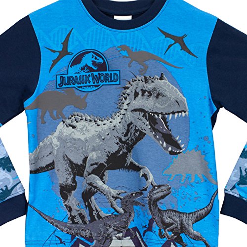 Jurassic World Dinosaurs - Conjunto de pijamas para niños - Azul/Multicolor , Talla para 5/6 años