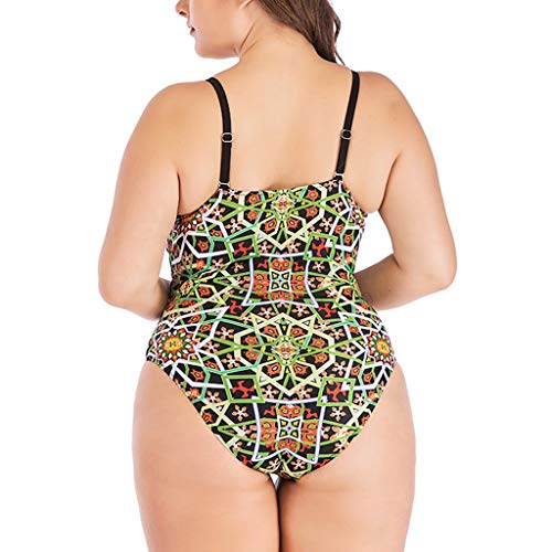 JURTEE Bañador para Mujer Talla Grande Moda Impreso Siamés Bikini Monokini Estilo Étnico Traje De Baño Sujetador Relleno Ropa De Baño