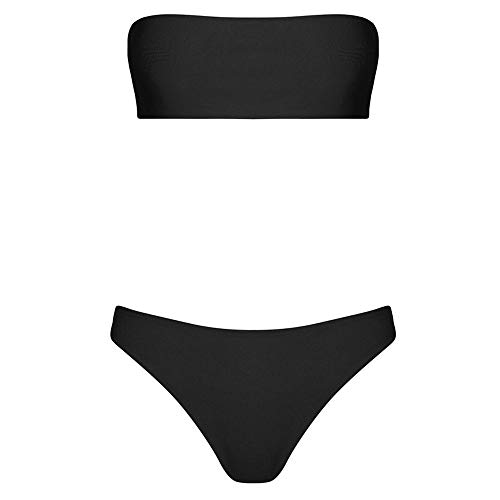 JURTEE Bikini para Mujer Tankini Moda Sexy Solid Color Bandeau Vendaje Señora Bañador Traje De Baño De Dos Piezas Verano Ropa De Playa