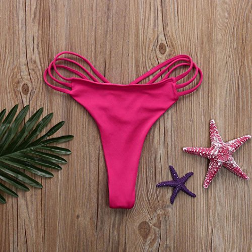 K-youth® 2018 Atractivo Bikini Tanga Mujer Playa Bikinis Brasileños Mujer Tanga Mujer Bikini Ropa Interior Traje de baño Tanga de natación (Rosa, S)