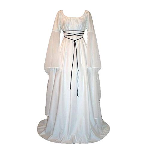 K-Youth® Carnaval Vestido Largo de Mujeres Vestidos Renacimiento Disfraz Traje Criada Reina Dama Medieval Cosplay para Mujer Vintage Vestido de Princesa Mujer Apriete La Cintura Disfraz Fiesta Vestir