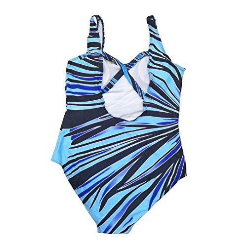 K-youth Mujer Traje de Baño Bañador de una Pieza, Ropa De Baño Bohemia Bikini Mujer 2018 Talla Grande Bikini Push Up Mujer Playa Bañadores Bikinis con Relleno Traje De Baño Mujer (Azul, XXXL)