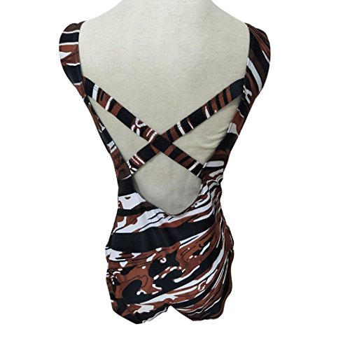 K-youth Mujer Traje de Baño Bañador de una Pieza, Ropa De Baño Bohemia Bikini Mujer 2018 Talla Grande Bikini Push Up Mujer Playa Bañadores Bikinis con Relleno Traje De Baño Mujer (Marrón, XXL)