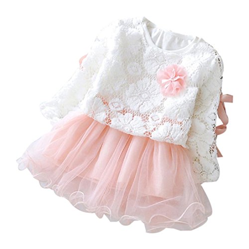 K-youth® Pelo largo del Snowsuit rosa de la manga para Bebé niña Rosado 18-24 Meses