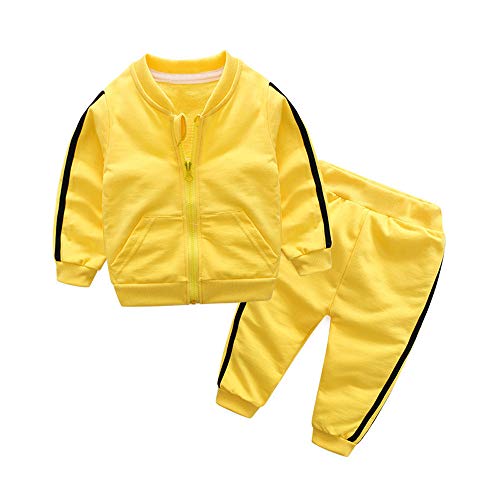 K-youth Ropa Bebe Nino Recien Nacido Otoño Invierno 2018 Ofertas Blusas Bebe Niña Abrigo Manga Larga Camisetas Bebé Conjuntos Bebe Niña Moda Camisa + Pantalones Largos(Amarillo, 0-6 Meses)