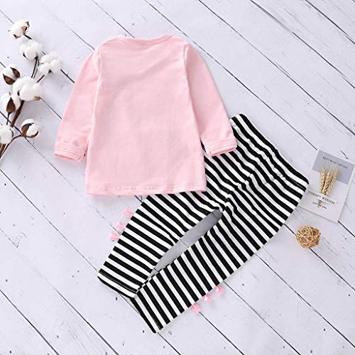 K-youth Ropa Niña Ropa para Bebe Niña de 1 a 6 años Invierno Ropa de Niña a la Moda Barata 2018 Blusas Bowknot Camiseta de Manga Larga Conjunto Niña Pantalon y Top Otoño Fiesta(Rosa, 4-5 años)