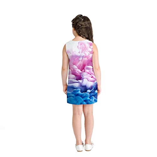 K-youth® Vestido para niña Fiesta Vestidos de Dibujos Animados de impresión en 3D sin Mangas para niños pequeños Ropa para niñas Casual Chicas Vestido de Playa Verano de 7 a 10 años Ninas