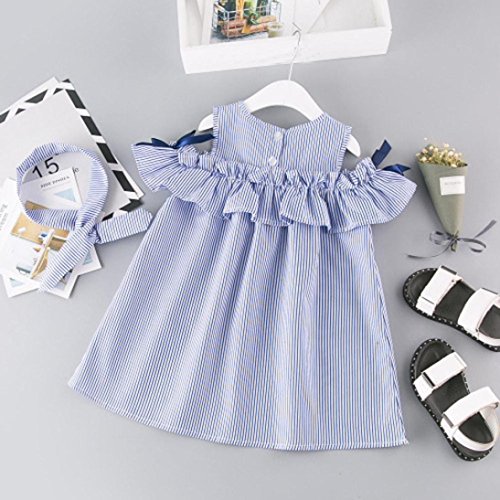 K-youth Vestidos Niña, Verano Vestidos para niña y Diademas, Barata Vestidos a Rayas Ropa Niñas Vestido Infantil Fiesta Niñas 2018 Ofertas para 2-7 años (Azul, 2/3 años)