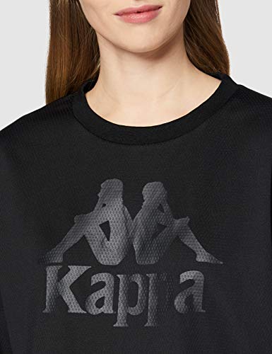 Kappa Authentic Anac Heritage Essentials Camiseta con Mangas 3/4, Mujer, Negro (Black), L