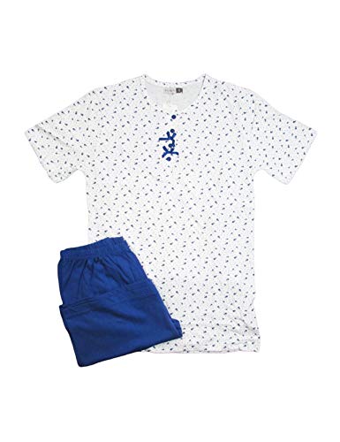 Karel Plus Pijama corto de mujer de algodón con estampado de flores con lazos, en Serafino - Art. 6038 turquesa XL