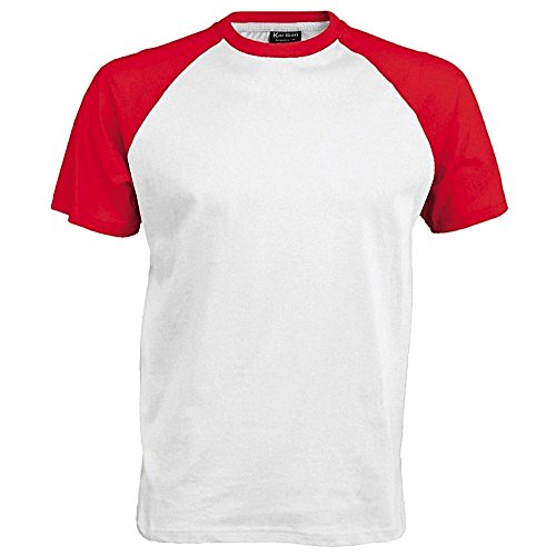 Kariban – Camiseta de manga corta para hombre blanco/verde Large