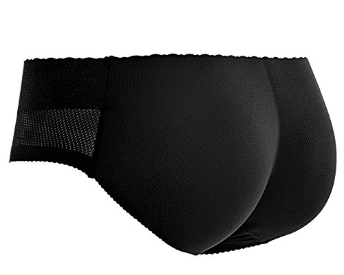 Kasen Ropa Interior Acolchada sin Costuras de la Mujer Esponja Femenina Padded Panty Negro M