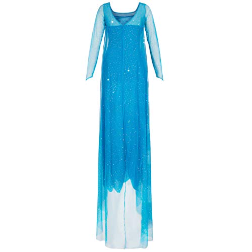 Katara 1768 - Vestido de Princesa Elsa Reina de Hielo - Vestido Elegante, Disfraz de Carnaval, Mujeres, Azul, L