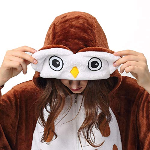 Katara- Pijamas Enteros Diferentes Animales y Tamaños, Adultos Unisex, Color búho marrón, Talla 145-155cm (1744)