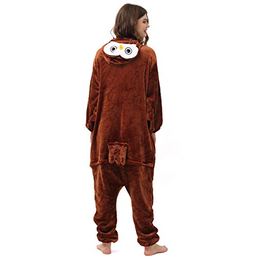 Katara- Pijamas Enteros Diferentes Animales y Tamaños, Adultos Unisex, Color búho marrón, Talla 145-155cm (1744)