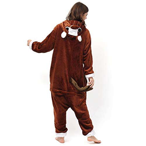 Katara- Pijamas Enteros Diferentes Animales y Tamaños, Adultos Unisex, Color Caballo marrón, Talla 145-155cm (1744)