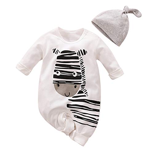 Katsaz Body Bebe Niño Recien Nacido Manga Larga Lindo Dibujos Mameluco Niños Niñas Ropa Bebe Niña Mono Bebés Bautizo Bodies Infantil Fiesta Pijama + Sombrero Trajes