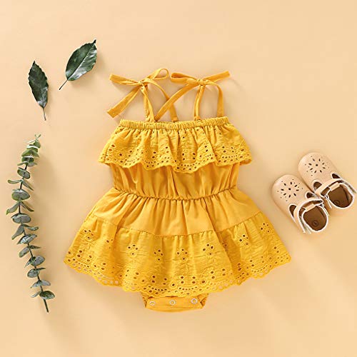 Katsaz Vestido Bebe Niña 0-3 Meses Bautizo Fiesta Encaje Ropa Bebe Recien Nacido Niña Verano Bodys Bebe Niña Tirantes Mono Bebés Infantil Disfraz Princesa Niña