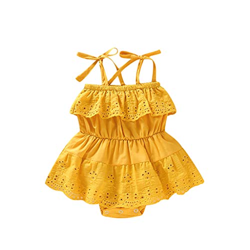 Katsaz Vestido Bebe Niña 0-3 Meses Bautizo Fiesta Encaje Ropa Bebe Recien Nacido Niña Verano Bodys Bebe Niña Tirantes Mono Bebés Infantil Disfraz Princesa Niña