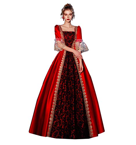 KEMAO Vestido medieval rococó victoriano de inspiración para doncella vestido de baile vestido del siglo XVIII