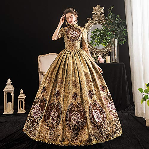 KEMAO Vestido rococó victoriano para mujer, vestido de doncella inspiración, vestido medieval, vestido renacentista del siglo XVIII