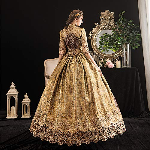 KEMAO Vestido rococó victoriano para mujer, vestido de doncella inspiración, vestido medieval, vestido renacentista del siglo XVIII