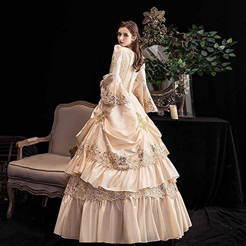 KEMAO Vestido victoriano rococó inspiración, disfraz de doncella medieval, trajes renacentistas, vestido de mascarada - - XXL