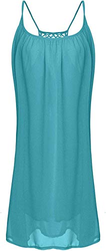 kenoce Vestidos Verano Mujer Mini Vestidos Sin Mangas Cuello Redondo Moda Casual Tallas Grandes Vestidos Elegantes Vestidos de Playa Sexy Vestidos D-Azul S