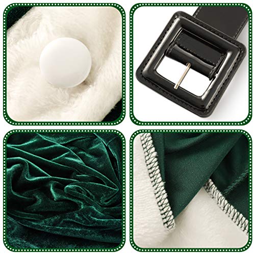 KESYOO Disfraz de Navidad para mujer Disfraz de Sra. Claus para mujer Disfraz de Papá Noel de Navidad Vestido de cosplay para mujeres y niñas (verde)