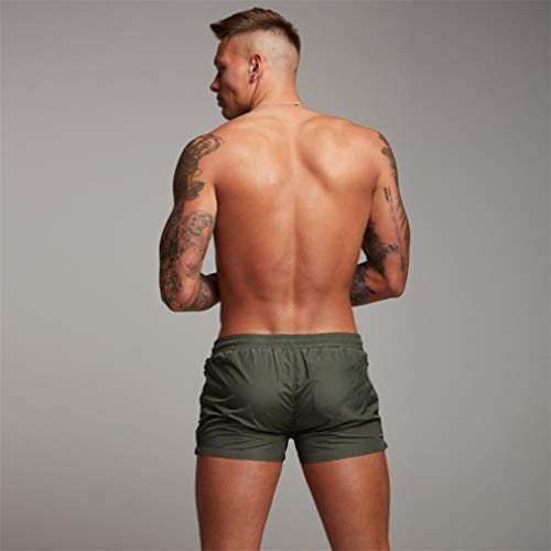 Kfnire Bañadores de natación, Pantalones Cortos de los Hombres de Secado rápido Playa Surf Corriendo Pantalones Cortos de natación Boxeadores Ligero Shorts (EU S=Tag M, Negro)