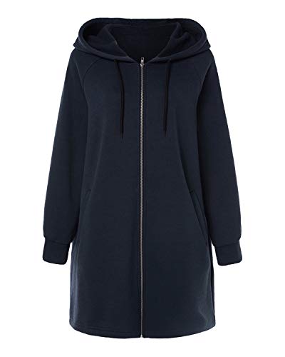 Kidsform Sudadera con Capucha para Mujer Sudadera con Capucha de Otoño Sudadera con Bolsillo Hoodie D-Azul Oscuro S