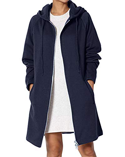 Kidsform Sudadera con Capucha para Mujer Sudadera con Capucha de Otoño Sudadera con Bolsillo Hoodie D-Azul Oscuro S