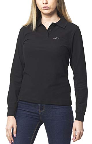 Killer Whale Camiseta de Golf de Manga Larga de algodón para Mujer (Negro, L)