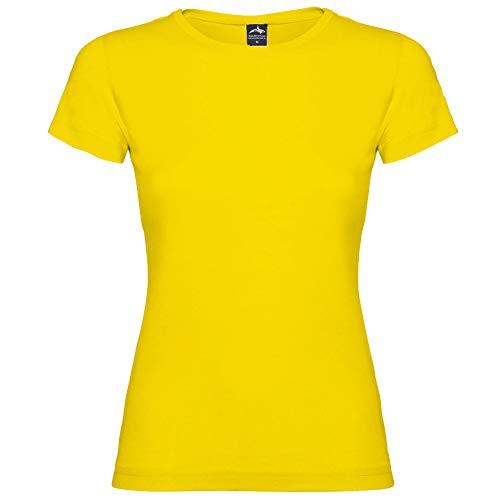 Killer Whale Camiseta Mujer Manga Corta Algodón Básica (Amarillo, L)