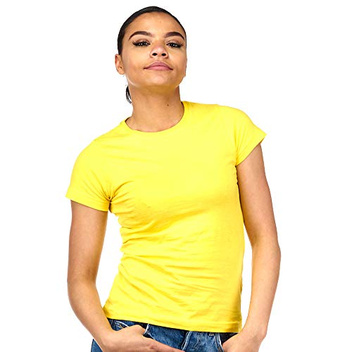 Killer Whale Camiseta Mujer Manga Corta Algodón Básica (Amarillo, L)