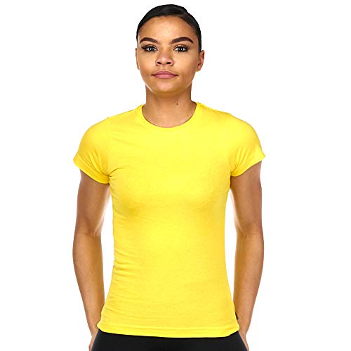 Killer Whale Camiseta Mujer Manga Corta Algodón Básica (Amarillo, L)