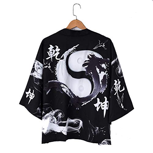 Kimono Tradicional Japones, Trajes Tradicionales Japoneses Orientales Hombres Moda Kimono Haori Cárdigan para Mujer Verano Chaqueta Fina Ropa De Playa Capa,F-Medium