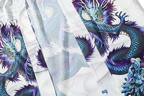 Kimono tradicional para mujeres, kimono cárdigan mujeres hombres japoneses masculinos Yukata hombres Haori japoneses ola de carpa impresión capa tradicional japonesa, ropa de Japón, negro-L