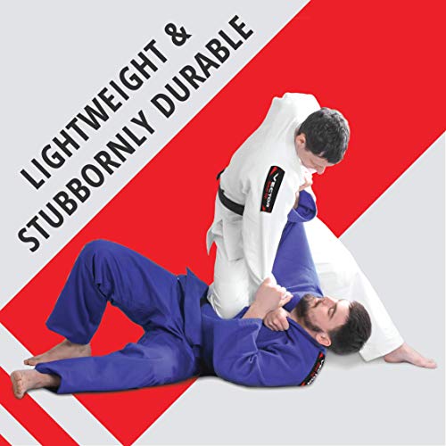 Kimono Vector Attila Series de Jiu Jitsu con cinturón Blanco, Ligero, 100% algodón, A2, Blanco