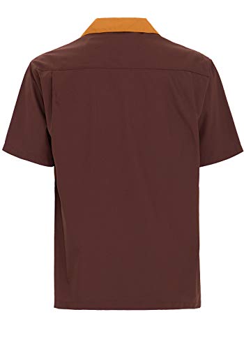 King Kerosin Bowling Camisa, Marrón, S para Hombre