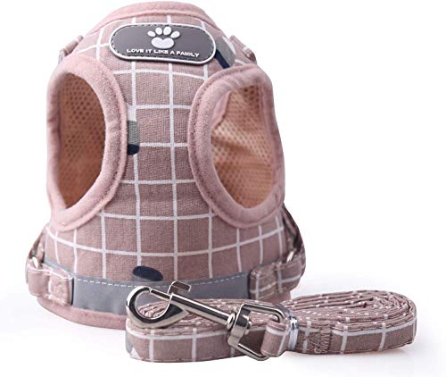 KINGLEAD Chaleco para Mascotas con Correa para Perro, Chaqueta de Invierno Chaqueta Impermeable Abrigo de Lluvia cálido Forro Polar pequeño Mediano Grande Protector de Pecho Acolchado (Rosa, M)