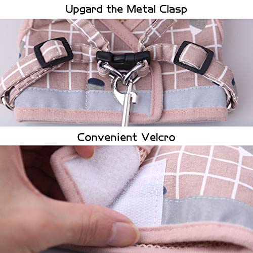 KINGLEAD Chaleco para Mascotas con Correa para Perro, Chaqueta de Invierno Chaqueta Impermeable Abrigo de Lluvia cálido Forro Polar pequeño Mediano Grande Protector de Pecho Acolchado (Rosa, M)