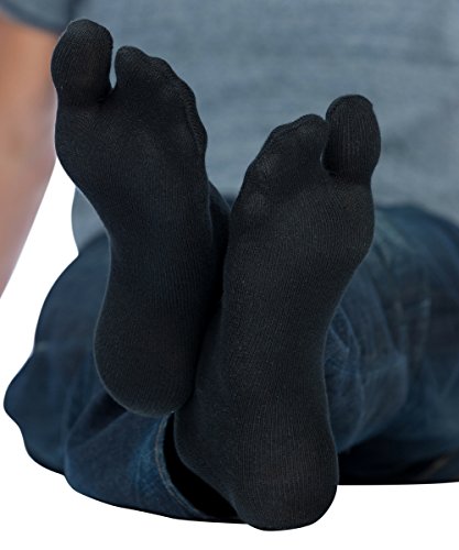 Knitido Traditionals Tabi Ankle | Calcetines japoneses tabi en algodón, cortos, Talla:43-46, Colores:negro (001)