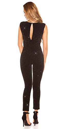 Koucla - Mono de mujer con hebilla Negro y plateado (brillante). S