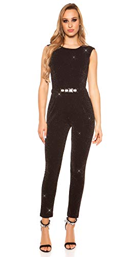 Koucla - Mono de mujer con hebilla Negro y plateado (brillante). S