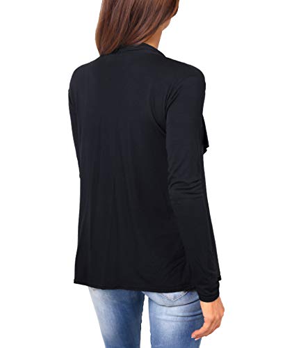KRISP 6056-BLK-08, Rebeca Chaqueta Punto Abierta, Negro, 36