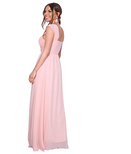 KRISP Vestido Fiesta Largo Talla Grande Boda Elegante Plisado Noche, (Rosa (4815), 42 EU (14 UK)), 4815-PNK-14, Rosa (4815), 42 EU (14 UK), 4815-PNK-14